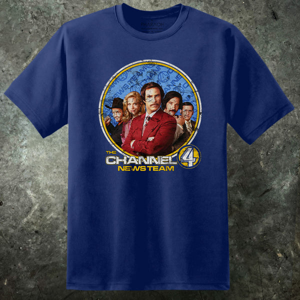 Mens Anchorman Channel 4 News Team T Shirt