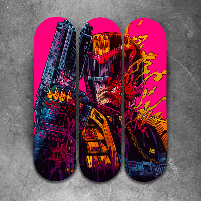Judge Dredd Cyber ​​Nosferatu 3x Skateboard Wandkunst