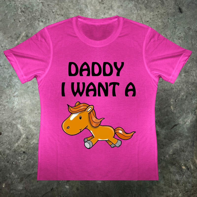 Papa, ich will ein Pony-Kinder-T-Shirt