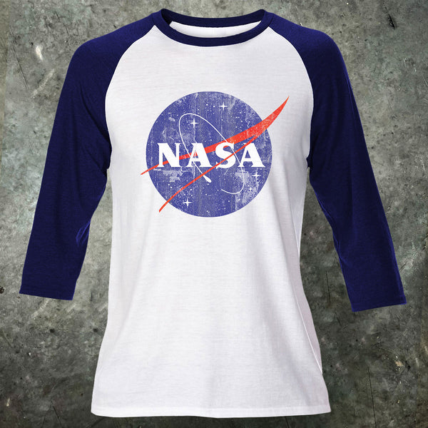 NASA Distressed 3/4 Length Mens T Shirt - Digital Pharaoh UK