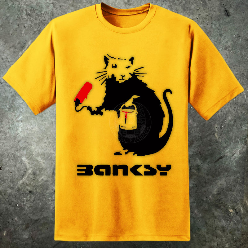 Banksy Inspired Mens Painting Rat T Shirt