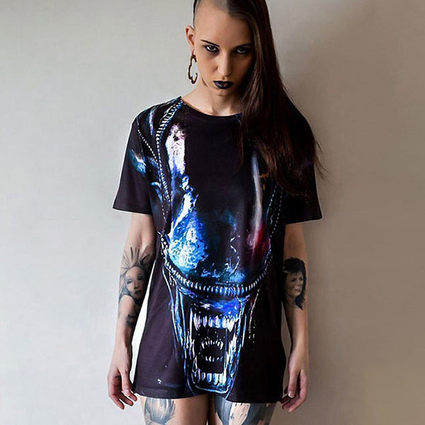 Xenomorph-Gesichtspanel-T-Shirt