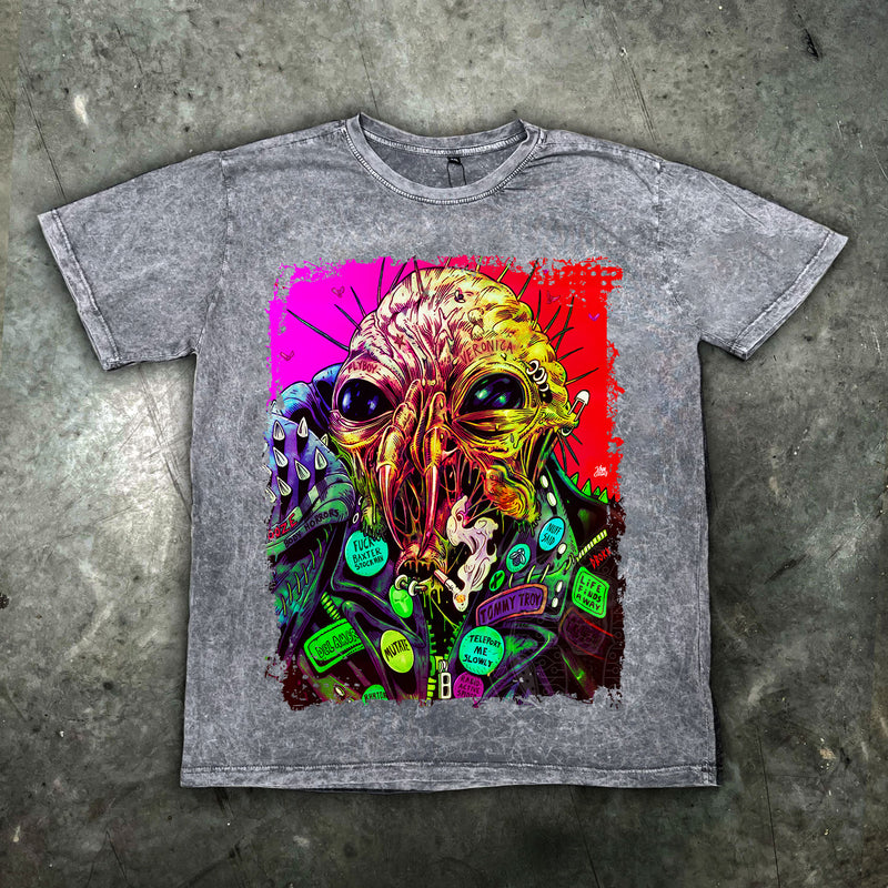 Brundle Fly Distressed Cybernosferatu T Shirt - Digital Pharaoh UK