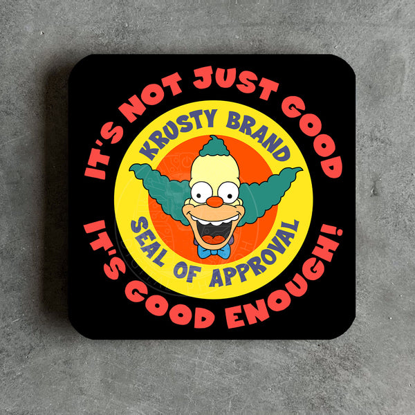 Krusty Seal Of Approval Drinks Coaster - Digital Pharaoh UK