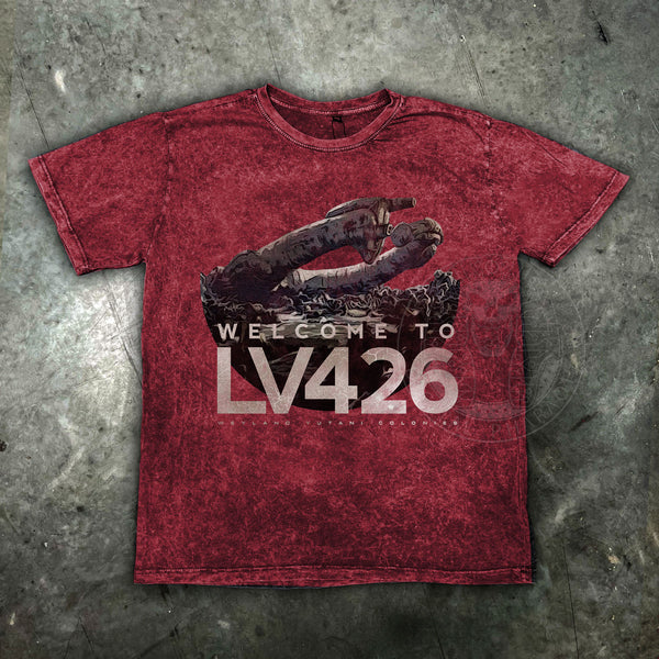 Aliens Welcome to LV426 Distressed Mens T Shirt - Digital Pharaoh UK