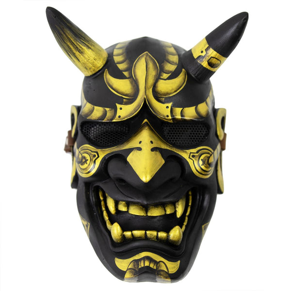 Hannya Kabuki Demon Mask - Gold - Digital Pharaoh UK